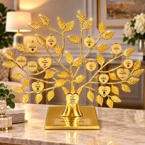 Gold Personalized Family Tree Stand 50th Anniversary Gift